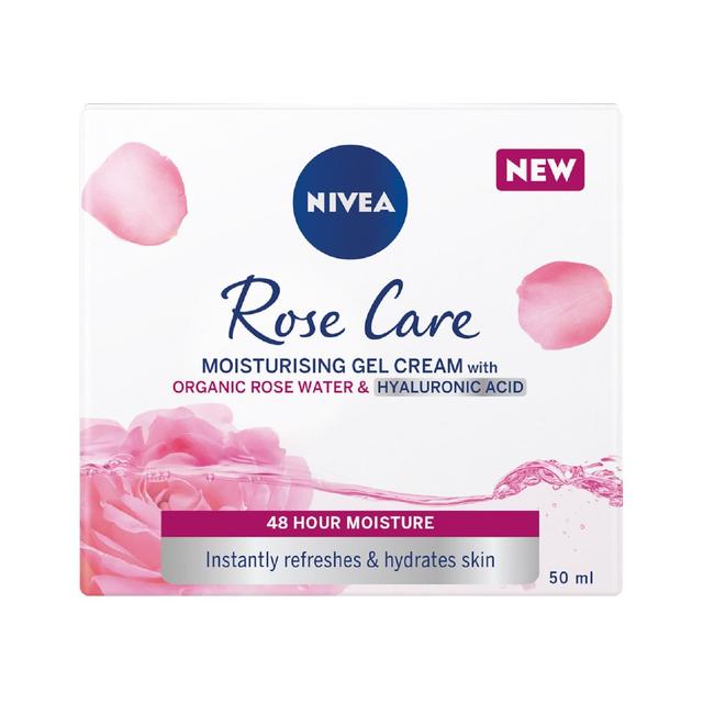 Nivea Rose Care Moisturiser Gel Cream With Rose Water and Hyaluronic Acid, 50ml