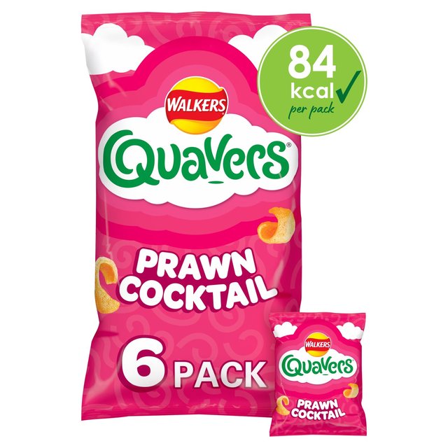 Walkers Quavers Prawn Cocktail Multipack Snacks, 6 per Pack