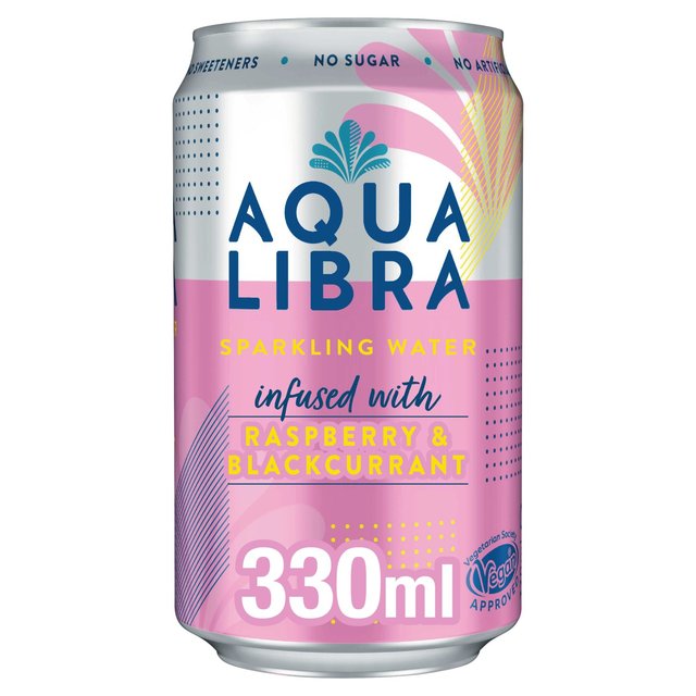 Aqua Libra Raspberry and Blackcurrant Infused Sparkling Water, 330ml