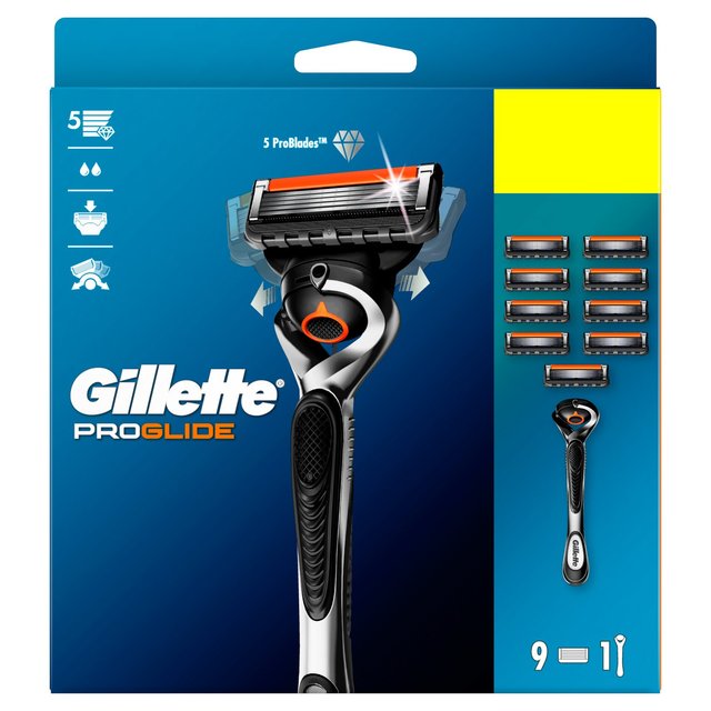 Gillette ProGlide Manual Razor + 9 Razor Blades Pack