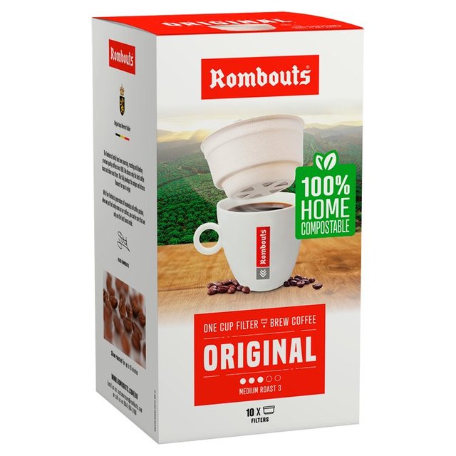 Rombouts Original Compostable One Cup Filter Coffee, 10 x 1 per Pack