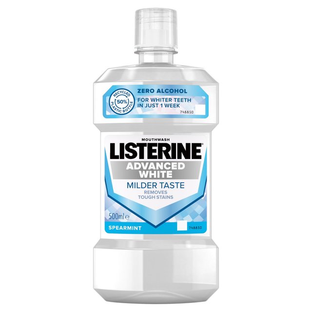 Listerine Advanced White Milder Taste Mouthwash, 500ml