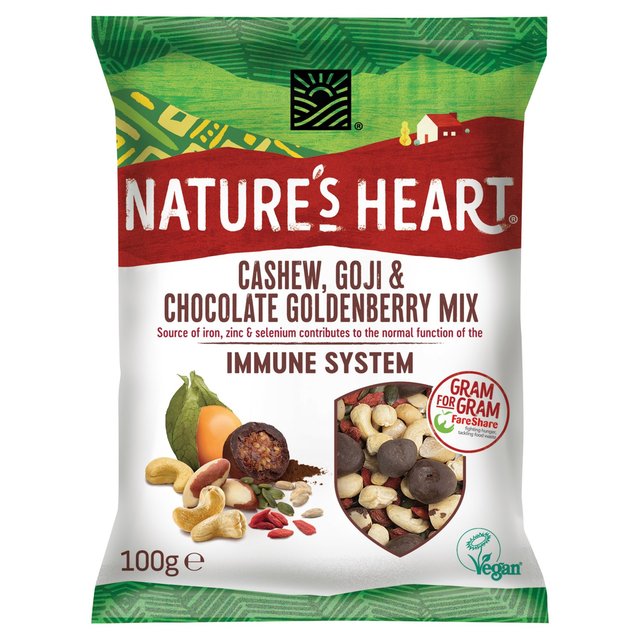 Nature’s Heart Cashew, Goji & Chocolate Goldenberry Immune System Mix, 100g