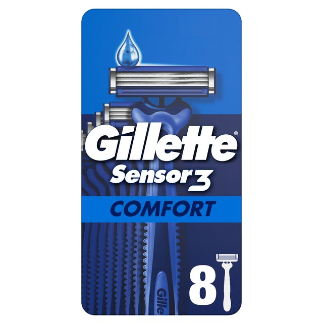 Gillette Sensor 3 Comfort Disposable Razors, 8 Per Pack