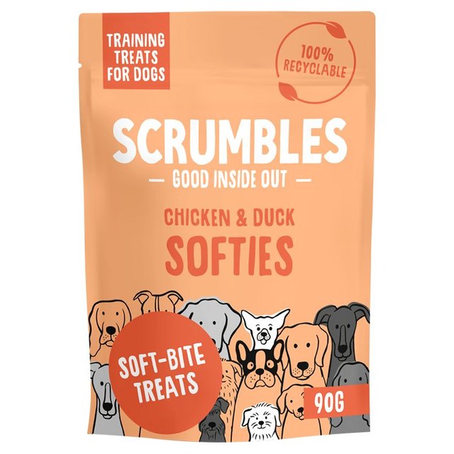 Scrumbles Softies Dog Treats Chicken and Duck Training Treats, 90g