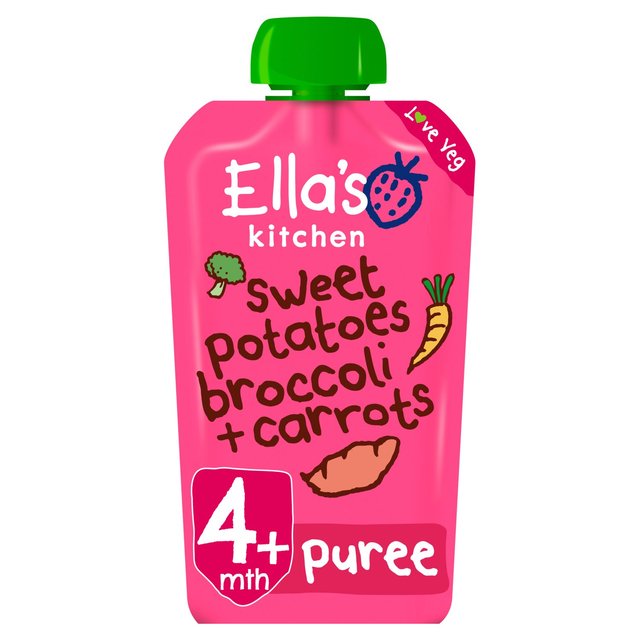 Ella’s Kitchen Sweet Potatoes, Broccoli + Carrots Baby Food Pouch 4+ Months, 120g