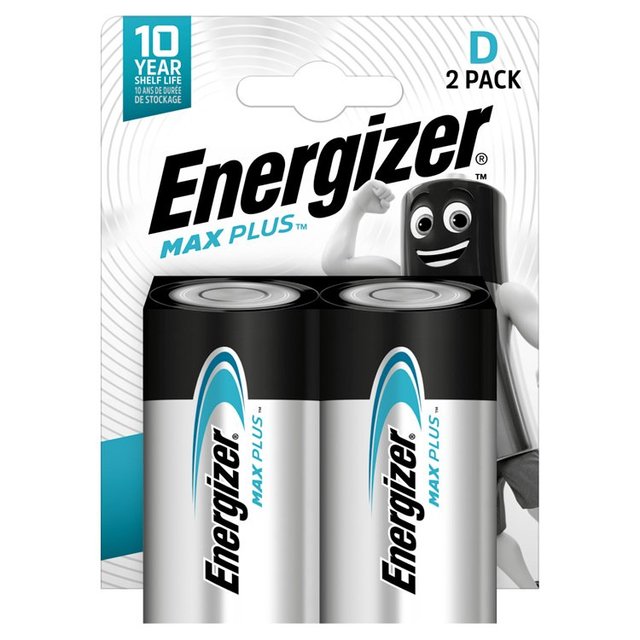 Energizer Max Plus D Batteries, Alkaline