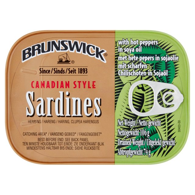 Brunswick Sardines in Hot Peppers, 106g