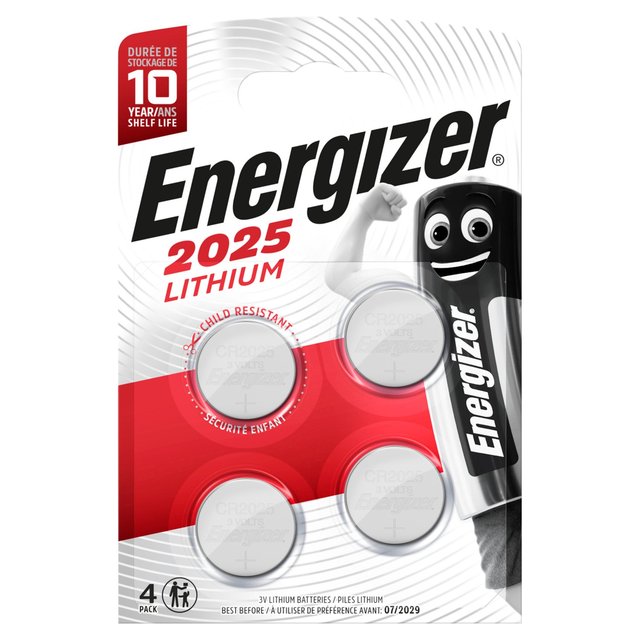 Energizer 2025 Lithium, 4 Per Pack