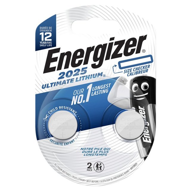 Energizer 2025 Ultimate Lithium, 2 Per Pack