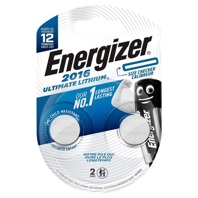 Energizer 2016 Ultimate Lithium, 2 Per Pack