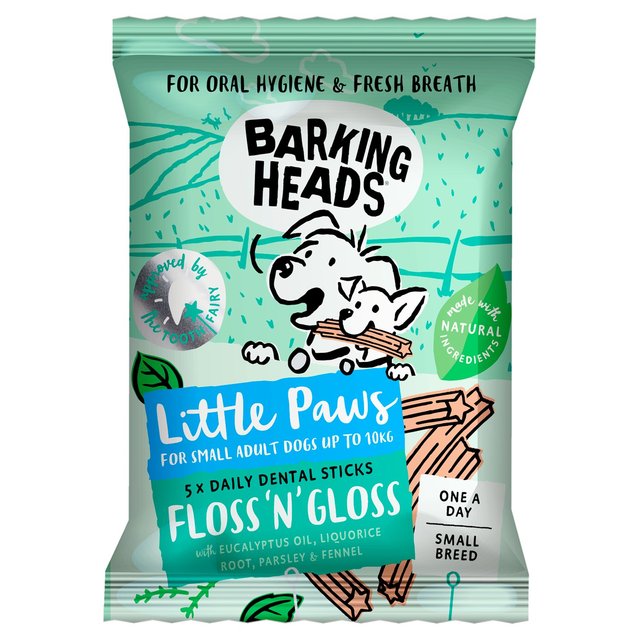 Barking Heads Floss & Gloss Small Breed Dog Dental Sticks, 100g