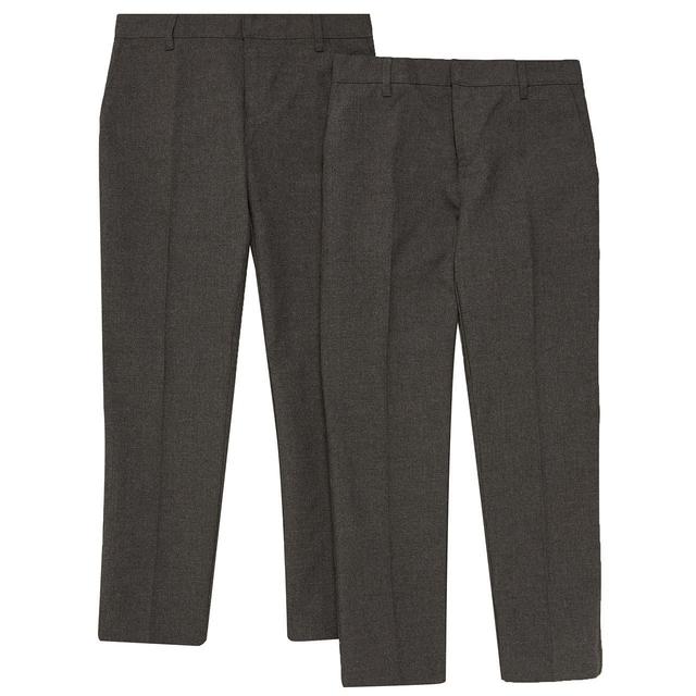 M & S Boys Slim Leg School Trousers, 6-7 Years, Grey