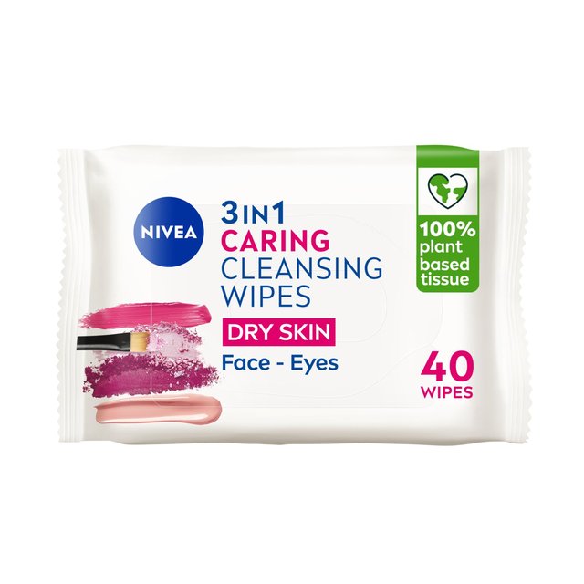 Nivea Biodegradable Cleansing Face Wipes for Dry Skin, 40 Per Pack
