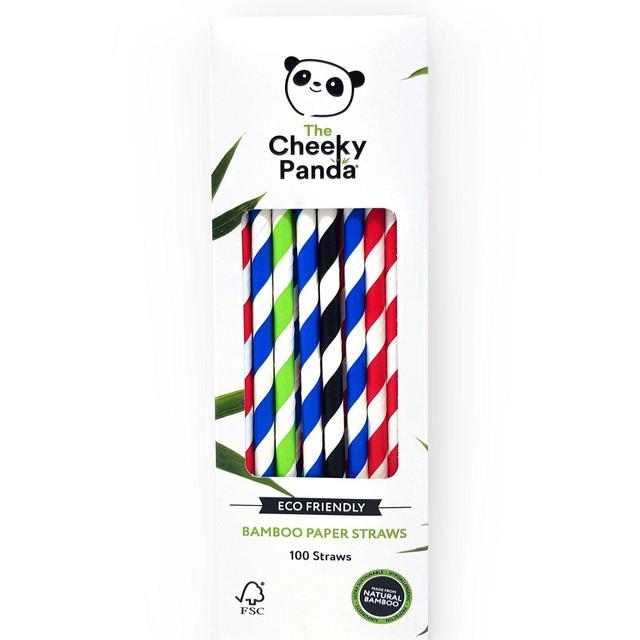 The Cheeky Panda 100% Bamboo Paper Straws, Multicoloured, 100 Per Pack