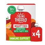 Piccolo Red Fruit & Veg Organic Smoothie Pouches, 6 mths+ Multipack