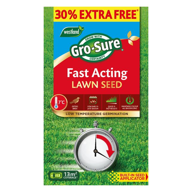 Westland Gro-Sure Fast Acting Lawn Seed 10m2 + 30% Extra Free, 400g