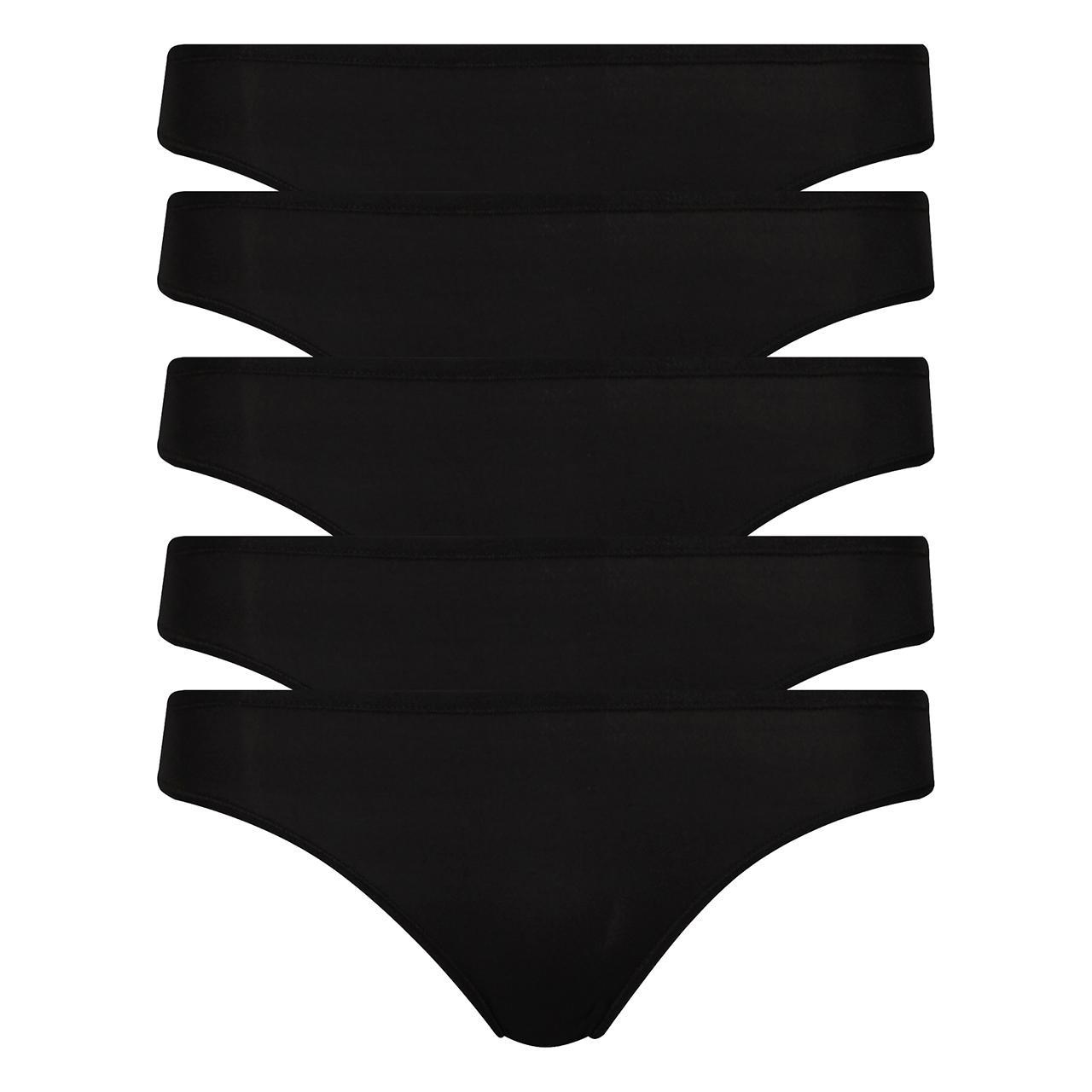 M&S Women's 5 Pack Microfibre Low Rise Bikini Knickers, Size 14, Black -  HelloSupermarket