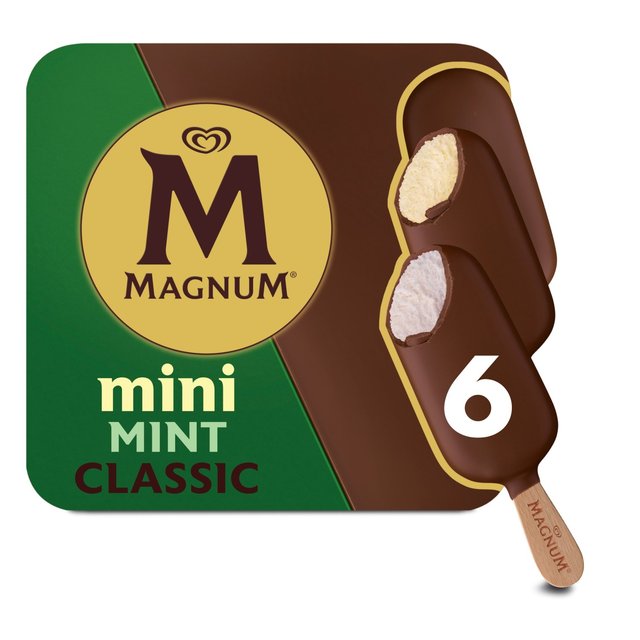 Magnum Mini Classic & Mint Ice Cream Lollies, 6 x 55ml