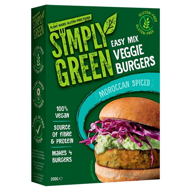 Simply Green Moroccan Spiced Veggie Burger Mix Gluten Free, 200g