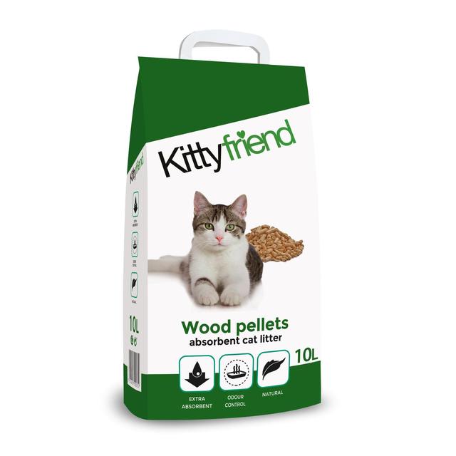 Sanicat Kittyfriend Wood Pellet Absorbent Cat Litter, 10L