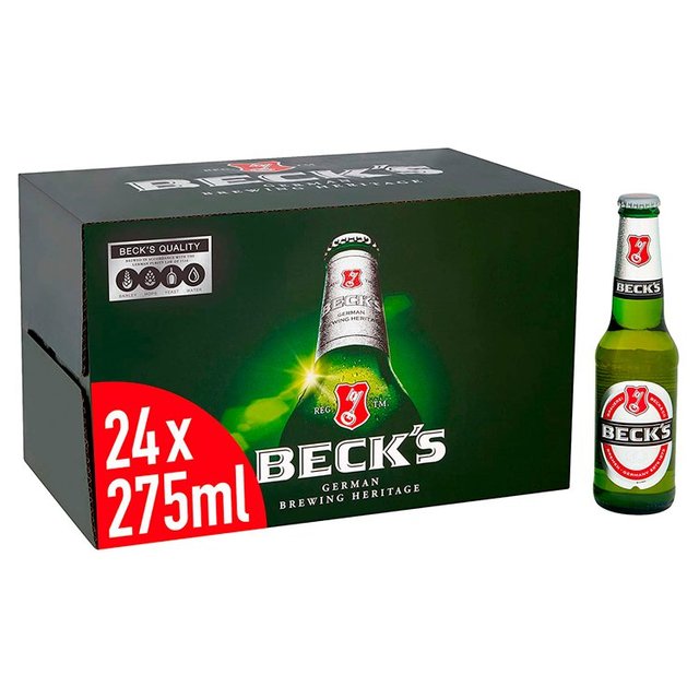 Beck’s German Pilsner Beer Bottle, 24 x 275ml
