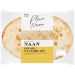 M&S Bake & Serve 2 Plain Naan Breads
