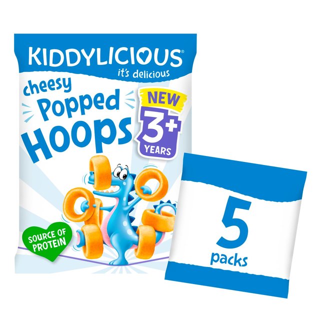 Kiddylicious Cheesy Popped Hoops, 3 Years+ Multipack, 5 x 10g