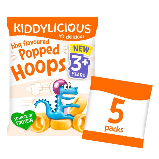 Kiddylicious BBQ Popped Hoops, 3 Years+ Multipack, 5 x 10g