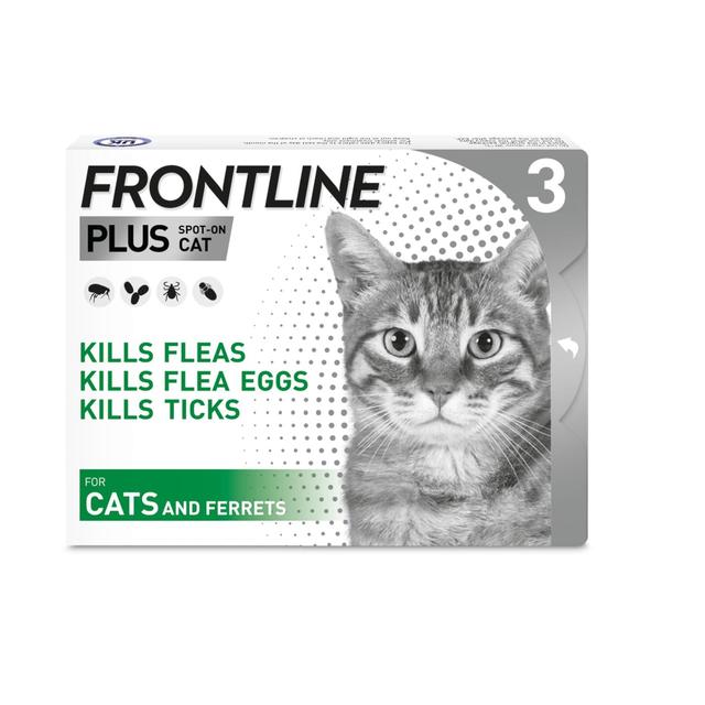 Frontline Plus Flea & Tick Treatment Cat, 3 Per Pack