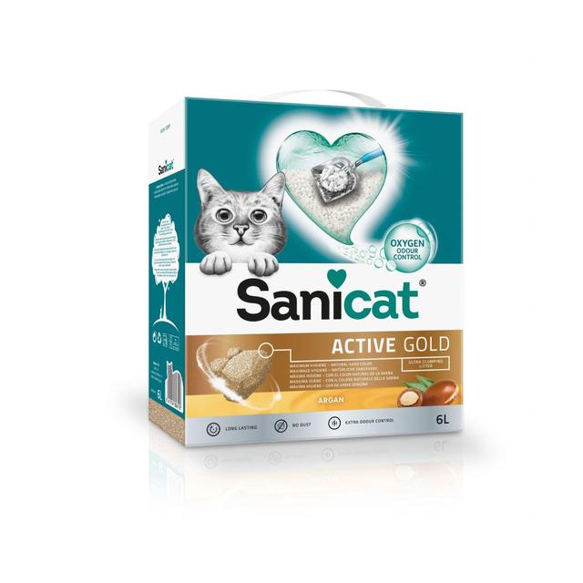 Sanicat Active Gold Ultra Clumping Argan Cat Litter, 6L