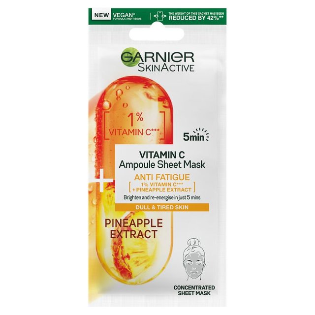 Garnier SkinActive Vitamin C Anti Fatigue Ampoule Sheet Mask, 15g