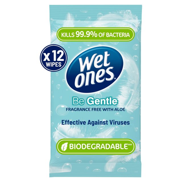 Wet Ones Be Gentle Biodegradeable Antibacterial Wipes, One Size