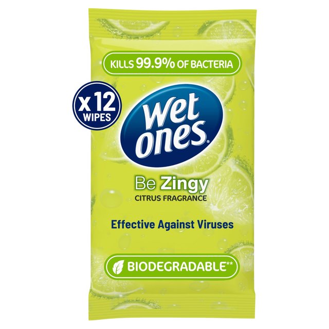 Wet Ones Be Zingy Biodegradable Antibacterial Wipes, One Size