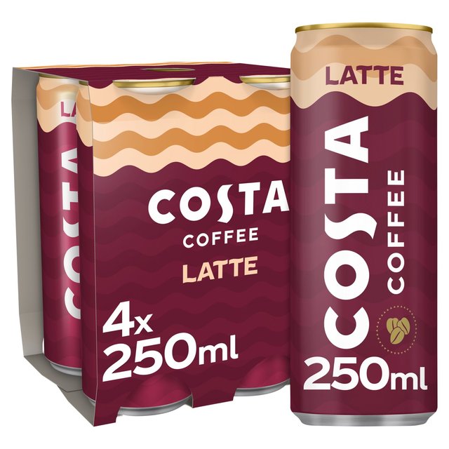 Costa Coffee Latte, 4 x 250ml