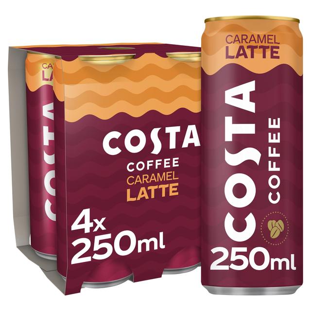Costa Coffee Caramel Latte, 4 x 250ml
