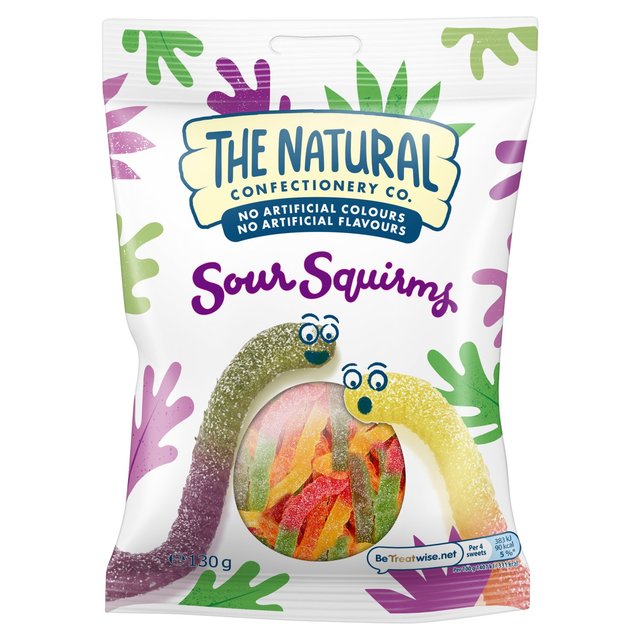 Cadbury The Natural Confectionery Co. Sour Squirms Sweets Bag, 130g