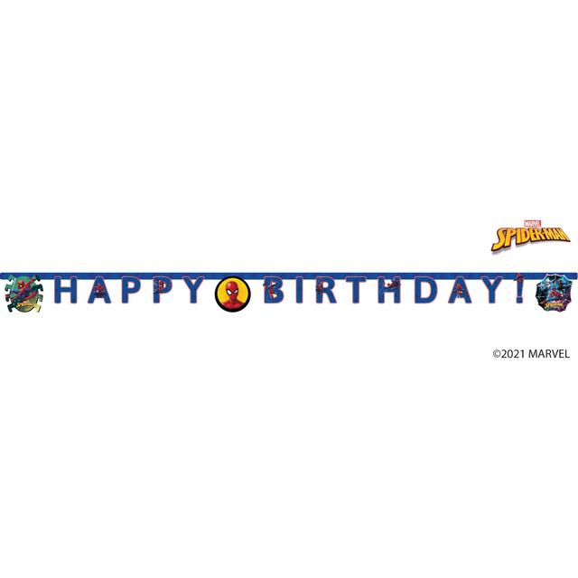 Spiderman Happy Birthday Banner, 2m