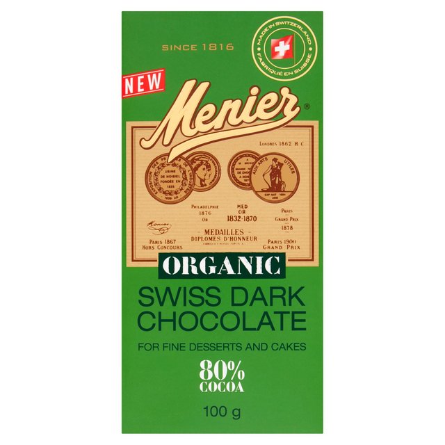 Menier Organic 80% Dark Chocolate, 100g