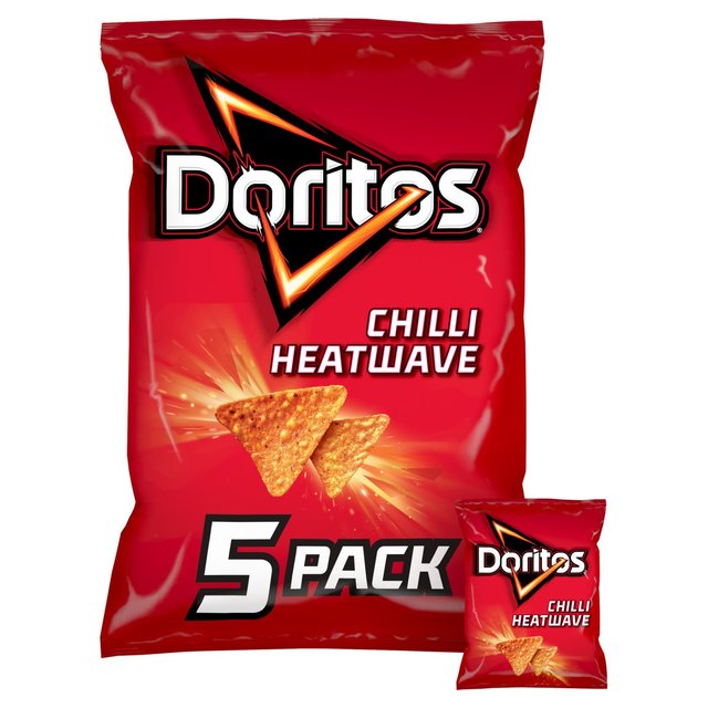 Doritos Chilli Heatwave Tortilla Chips Multipack Crisps, 5 Per Pack