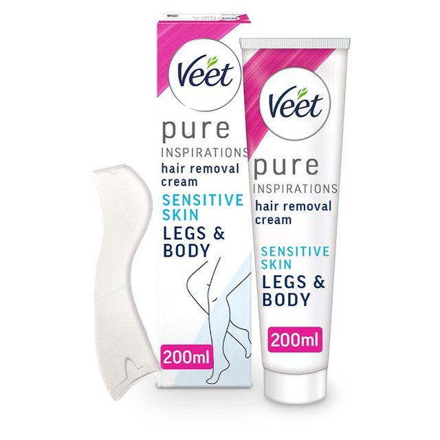 Veet Pure Hair Removal Cream Legs & Body Sensitive, 200ml