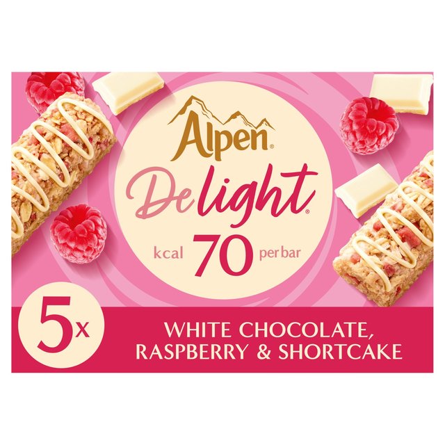Alpen Light Cereal Bars White Chocolate, Raspberry & Shortcake, 5 x 19g