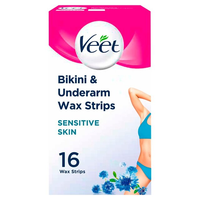 Veet Cold Wax Strips For Bikini Underarm Sensitive Skin Ocado
