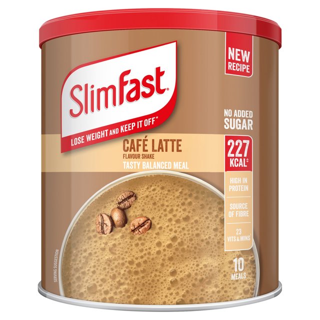 SlimFast Cafe Latte Meal Shake Powder 10 Meals, 365g