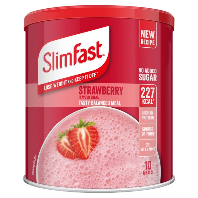 SlimFast Strawberry Meal Shake Powder 10 Meals, 365g