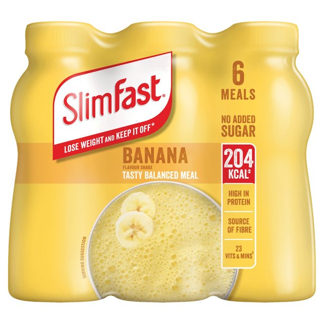 SlimFast Banana Milkshake Multipack, 6 x 325ml