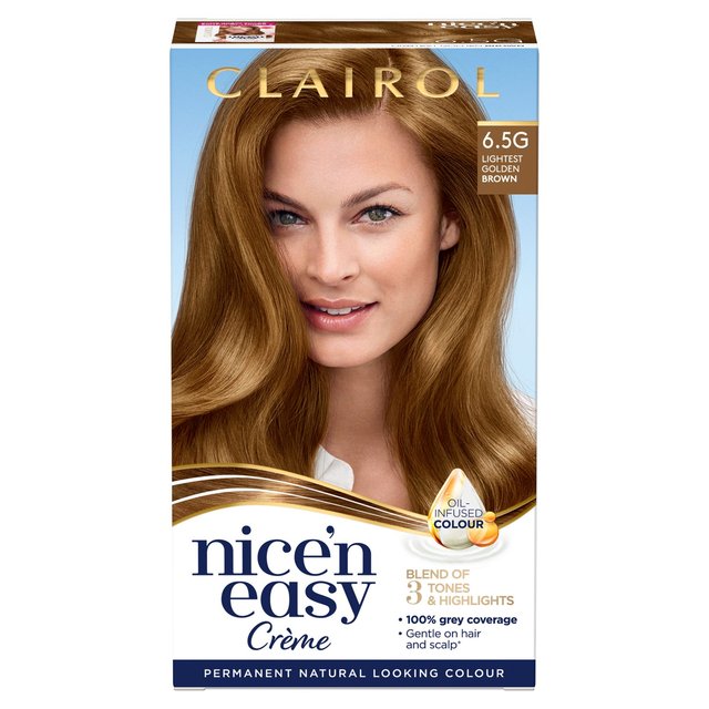 Clairol Nice’n Easy Hair Dye, 6.5G Lightest Golden Brown, One Size