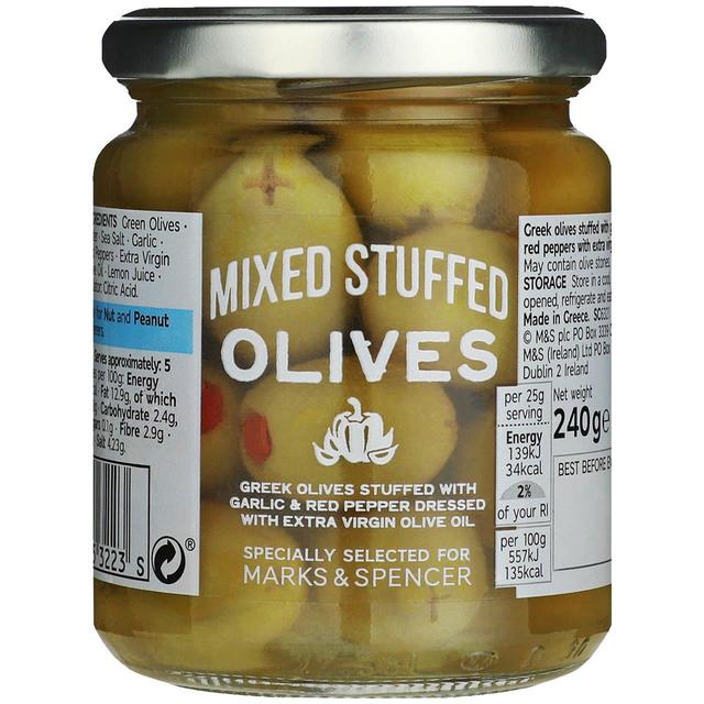 M & S Mixed Stuffed Olives, 240g