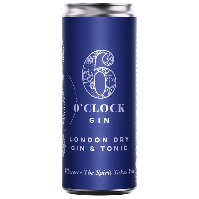 6 O’clock Gin London Dry Gin & Tonic, 250ml