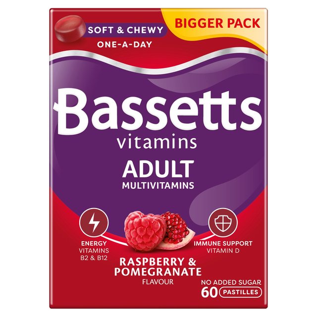 Bassetts Raspberry & Pomegranate Adult Multivitamins, 60 Per Pack